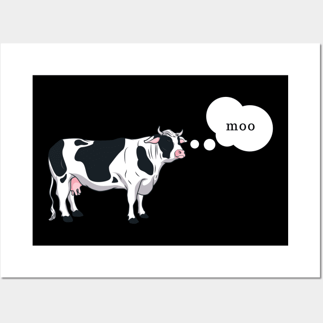 Cartoon Cow Moo Wall Art by GypsyBluegrassDesigns